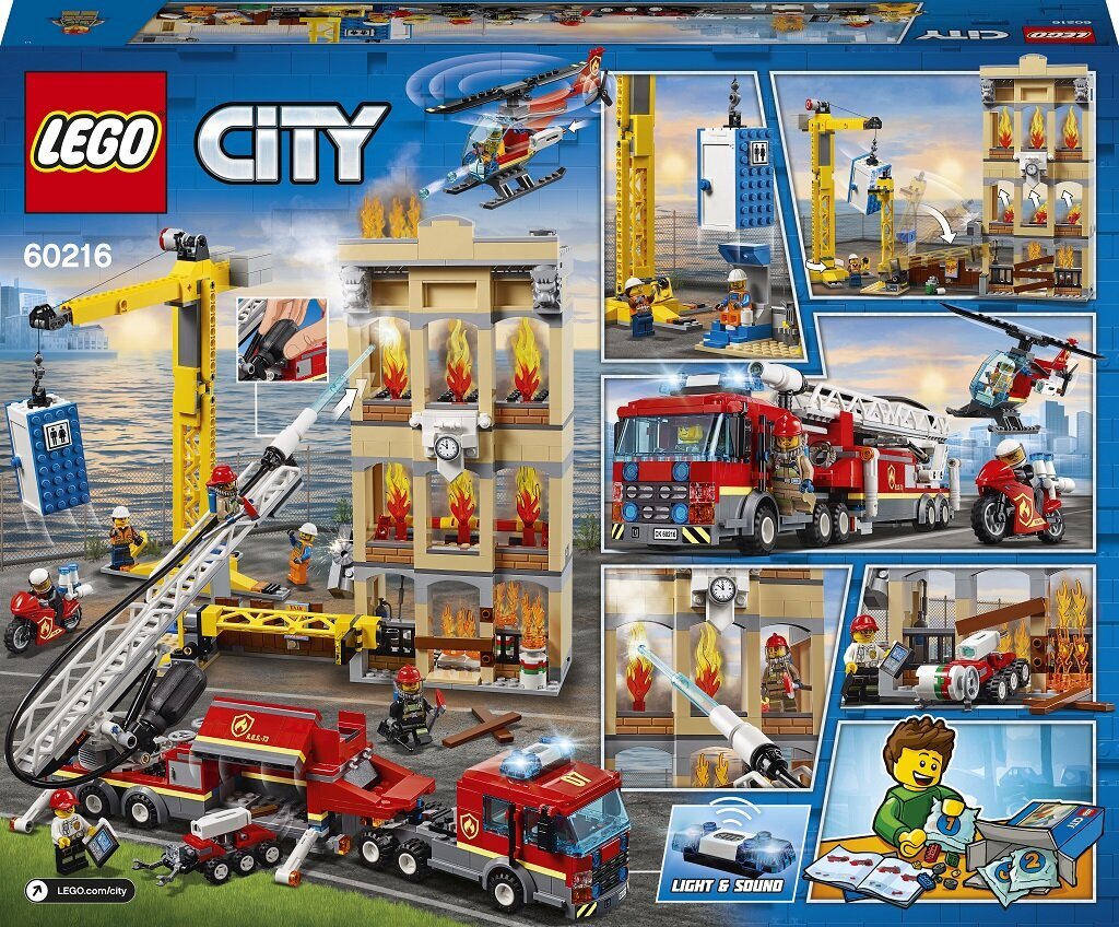 60216 LEGO® City Pilsētas centra ugunsdzēsēju brigāde cena un informācija | Konstruktori | 220.lv