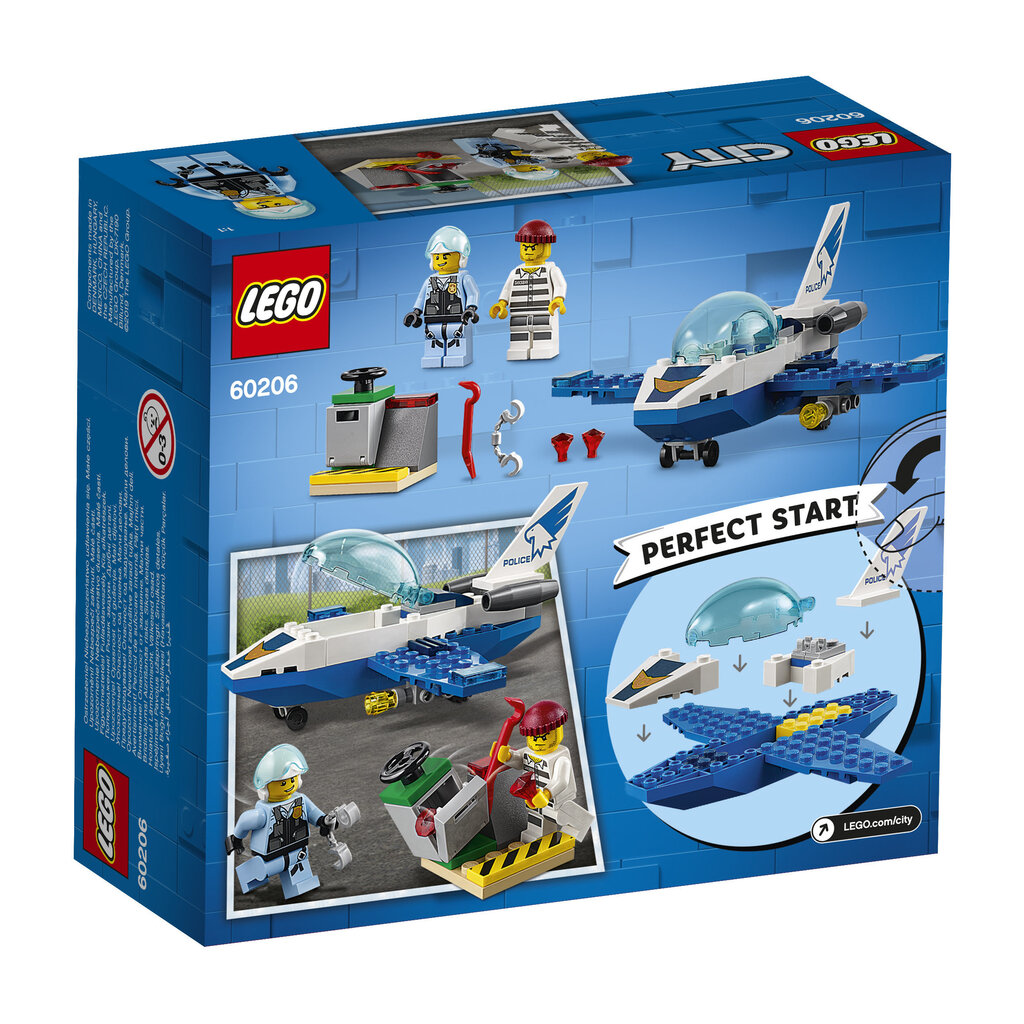 60206 LEGO® City Gaisa policijas reaktīvā patruļlidmašīna цена и информация | Konstruktori | 220.lv