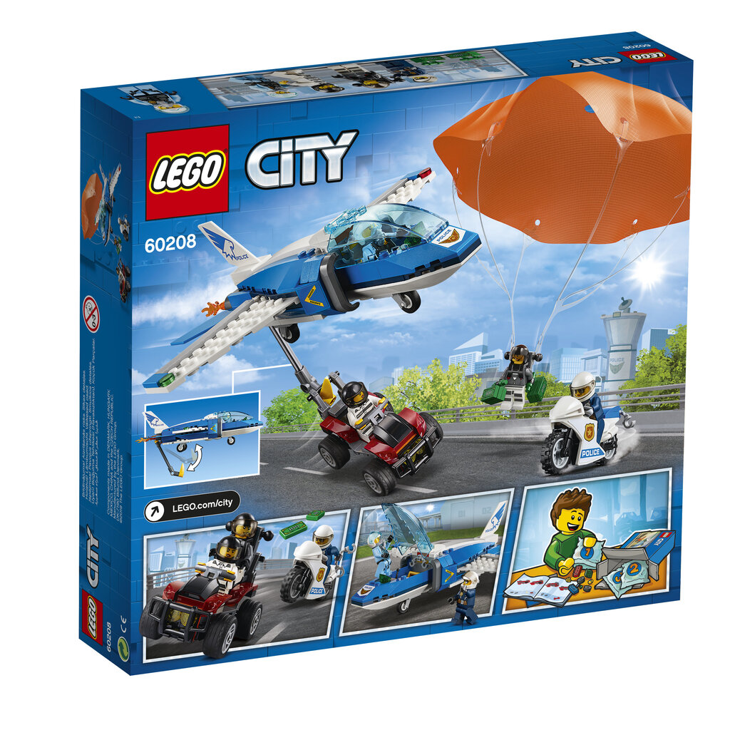 60208 LEGO® City Gaisa policija: arests ar izpletni цена и информация | Konstruktori | 220.lv