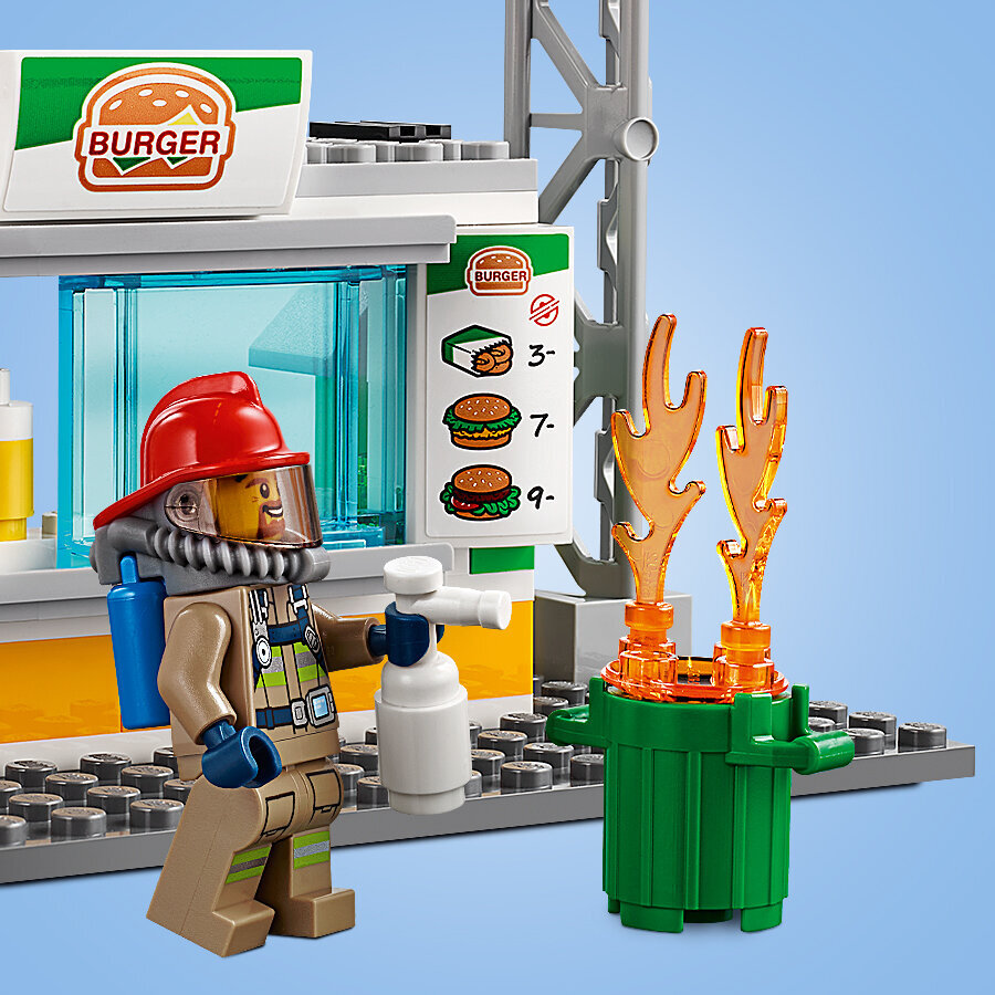 60214 LEGO® City Fire Ugunsgrēks burgeru kafejnīcā цена и информация | Konstruktori | 220.lv