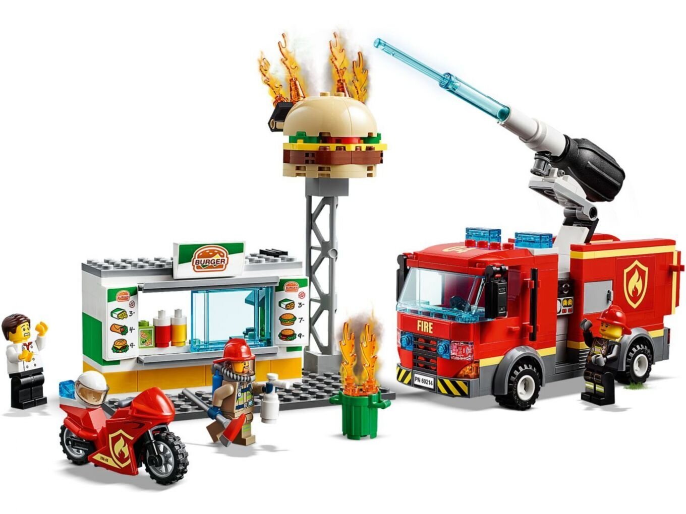 60214 LEGO® City Fire Ugunsgrēks burgeru kafejnīcā cena un informācija | Konstruktori | 220.lv