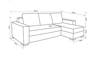 Universāls stūra dīvāns Newark, pelēks/melns cena un informācija | Stūra dīvāni | 220.lv