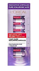 Sejas ādu nostiprinošas ampulas ar hialuronskābi L'oreal Paris Revitalift Filler 7 dienām цена и информация | Сыворотки для лица, масла | 220.lv