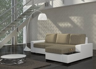 Stūra dīvāns Negro, balta/gaiši brūns цена и информация | Угловые диваны | 220.lv