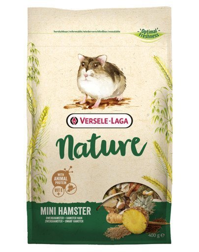 Versele Laga pilnvērtīga barība miniatūrajiem kāmjiem Mini Hamster Nature, 0,4 kg cena un informācija | Barība grauzējiem | 220.lv