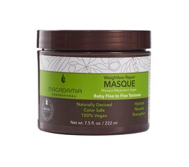 Увлажняющая маска для тонких волос Macadamia Professional Weightless Moisture 222 мл цена и информация | Средства для укрепления волос | 220.lv