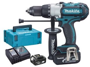 Аккумуляторная ударная дрель-шуруповёрт Makita DHP451RTJ, 18V цена и информация | Шуруповерты, дрели | 220.lv