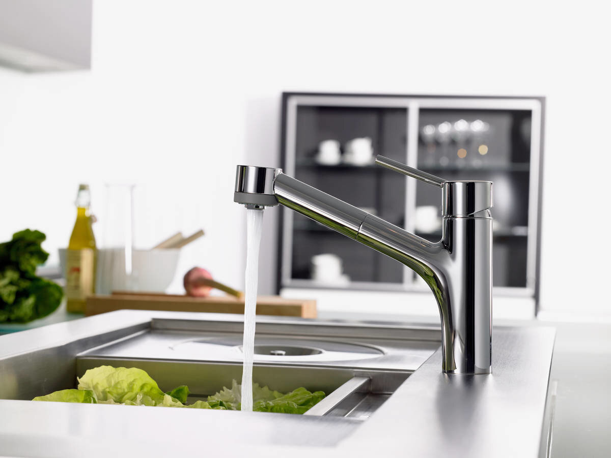 Hansgrohe Talis S virtuves izlietnes jaucējkrāns ar izvelkamu dušas uzgali, hroma, 32841000 cena un informācija | Ūdens maisītāji virtuvei | 220.lv