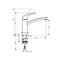 Hansgrohe Focus E2 jaucējkrāns virtuves izlietnei, 31806800 цена и информация | Кухонные смесители | 220.lv