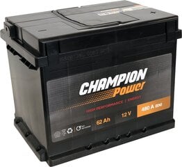 Akumulators Champion Power 62AH 480A цена и информация | Аккумуляторы | 220.lv