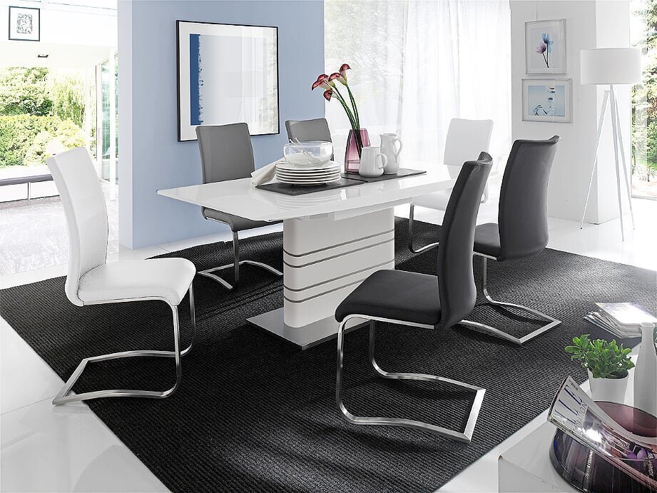 2 krēslu komplekts Arco 2, balts cena un informācija | Virtuves un ēdamistabas krēsli | 220.lv