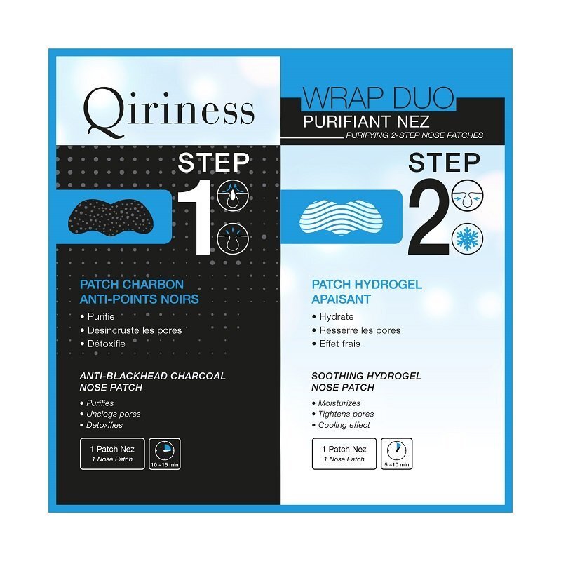 Divu soļu deguna tīrīšanas maska Qiriness Wrap Duo Purifiant Nez 6 g цена и информация | Sejas maskas, acu maskas | 220.lv