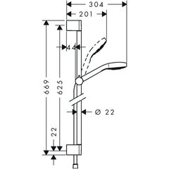 Hansgrohe dušas komplekts Croma Select E Vario, 26582400 cena un informācija | Dušas komplekti un paneļi | 220.lv