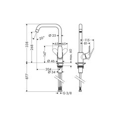 Смеситель для кухни Hansgrohe HG Focus 260, 31820800 цена и информация | Кухонные смесители  | 220.lv