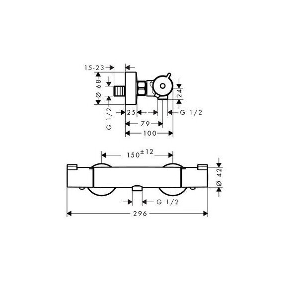 Termostatiskais vannas/dušas maisītājs Hansgrohe Ecostat 1001 CL, 13211000 цена и информация | Jaucējkrāni | 220.lv