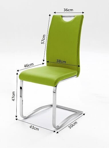 4 krēslu komplekts Koeln, gaiši zaļš cena un informācija | Virtuves un ēdamistabas krēsli | 220.lv