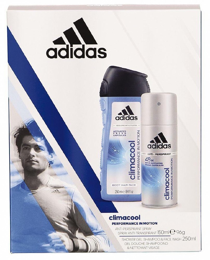 Komplekts vīriešiem Adidas Climacool: izsmidzināms dezodorants 150 ml + dušas želeja 250 ml цена и информация | Dezodoranti | 220.lv