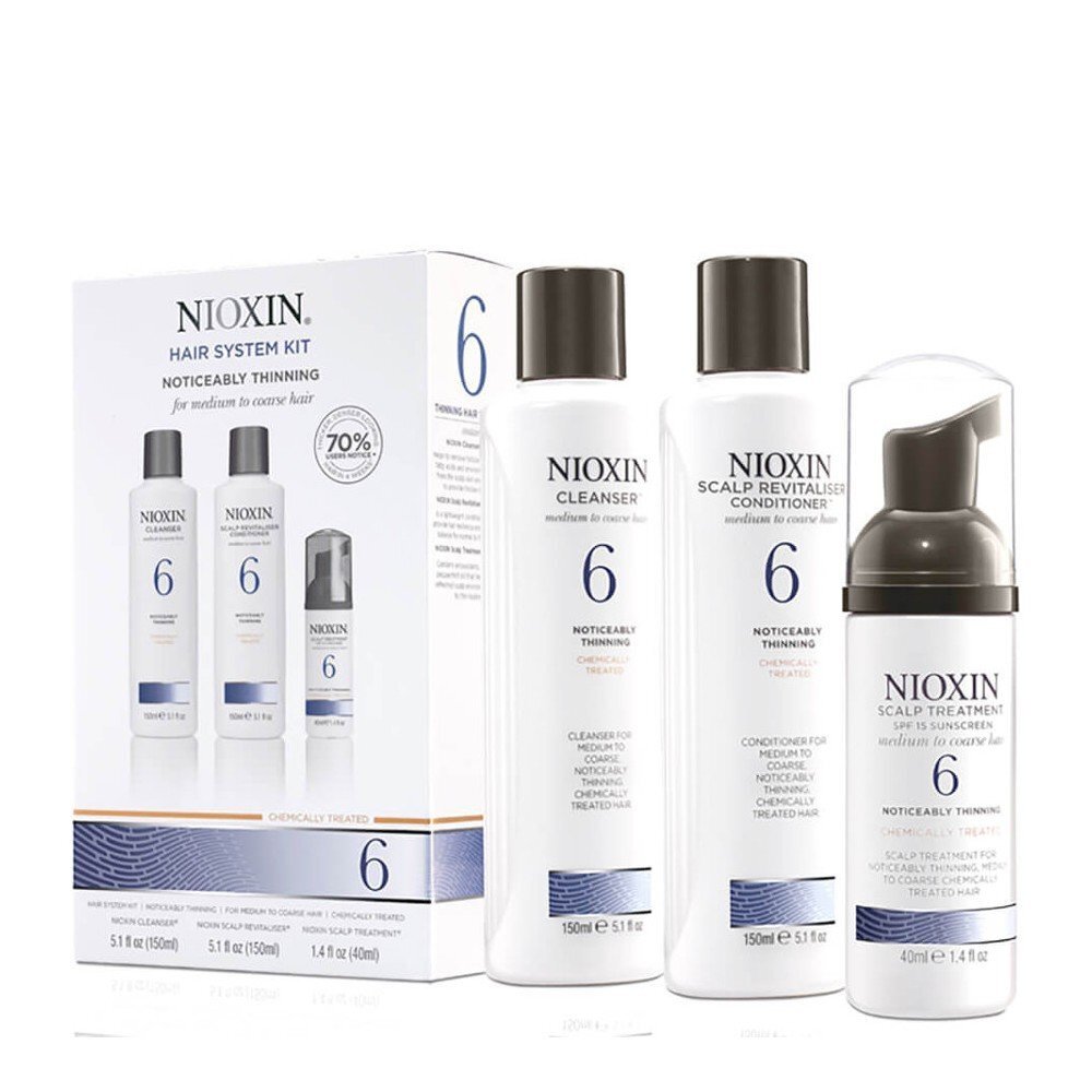 Komplekts matiem Nioxin System 6: šampūns, 150 ml + kondicionieris, 150 ml + serums galvas ādai, 40 ml cena un informācija | Šampūni | 220.lv