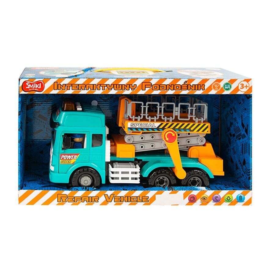 Smiki celtniecības kravas automašīna - pacēlājs ar skaņām un gaismām, 32 cm цена и информация | Rotaļlietas zēniem | 220.lv