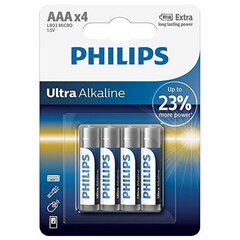 Baterijas Philips LR03E4B/10, 4 gab. цена и информация | Philips Освещение и электротовары | 220.lv