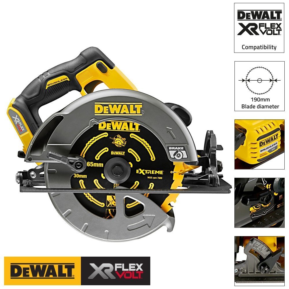 Ripzāģis DeWalt DCS575N 54 V cena un informācija | Zāģi, ripzāģi | 220.lv