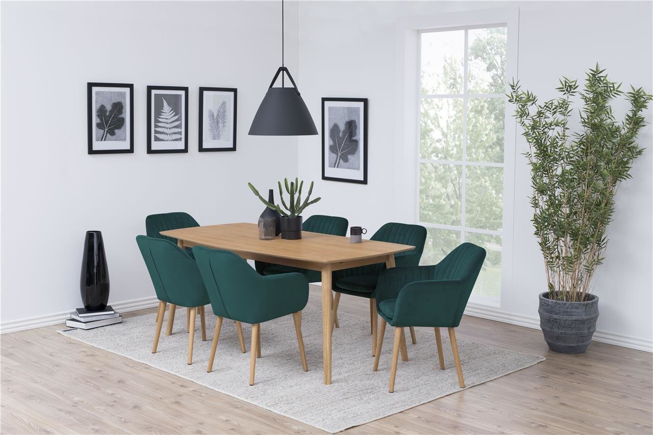 Krēsls Emilia, tumši zaļš cena un informācija | Virtuves un ēdamistabas krēsli | 220.lv