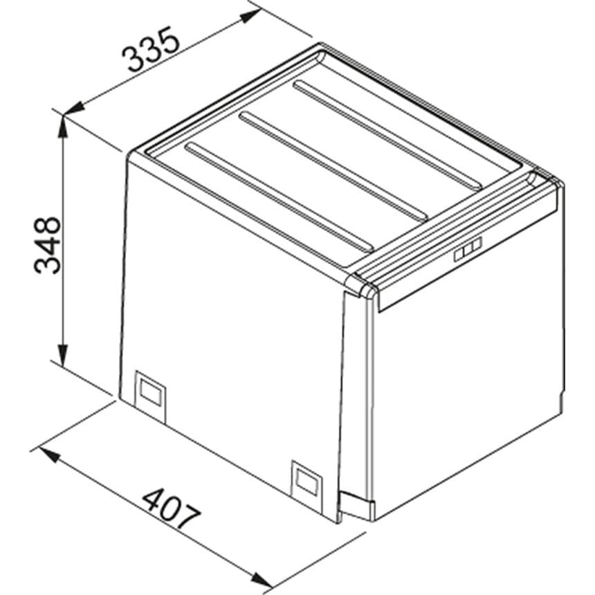 Miskaste Franke, Cube 40 (14l.+2x7l.) cena un informācija | Miskastes | 220.lv