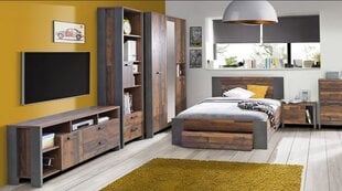 Кровать Clif 90 x 200 см, тёмно-серый/винтажный дуб цена и информация | Кровати | 220.lv