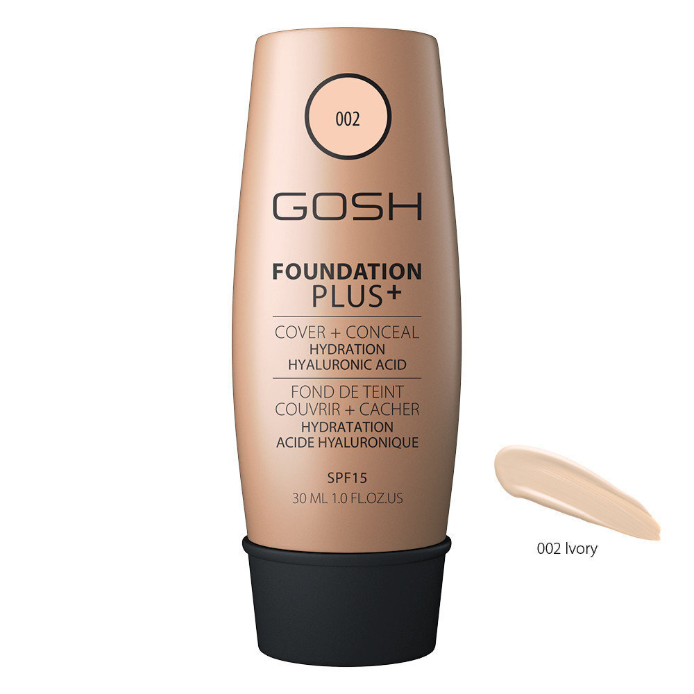 Grima bāze Gosh Foundation Plus+ 30 ml cena un informācija | Grima bāzes, tonālie krēmi, pūderi | 220.lv