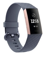 Fitbit Charge 3 pelēkzils / rozā zelts cena un informācija | Fitnesa aproces | 220.lv