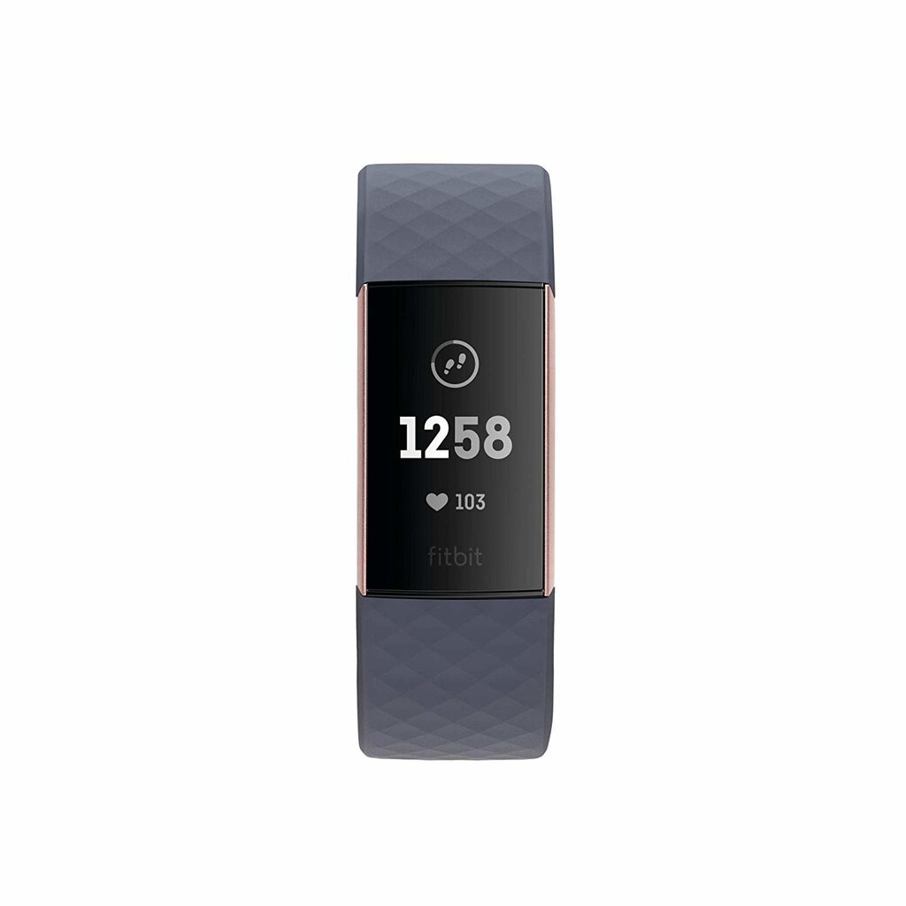 Fitbit Charge 3 pelēkzils / rozā zelts cena un informācija | Fitnesa aproces | 220.lv