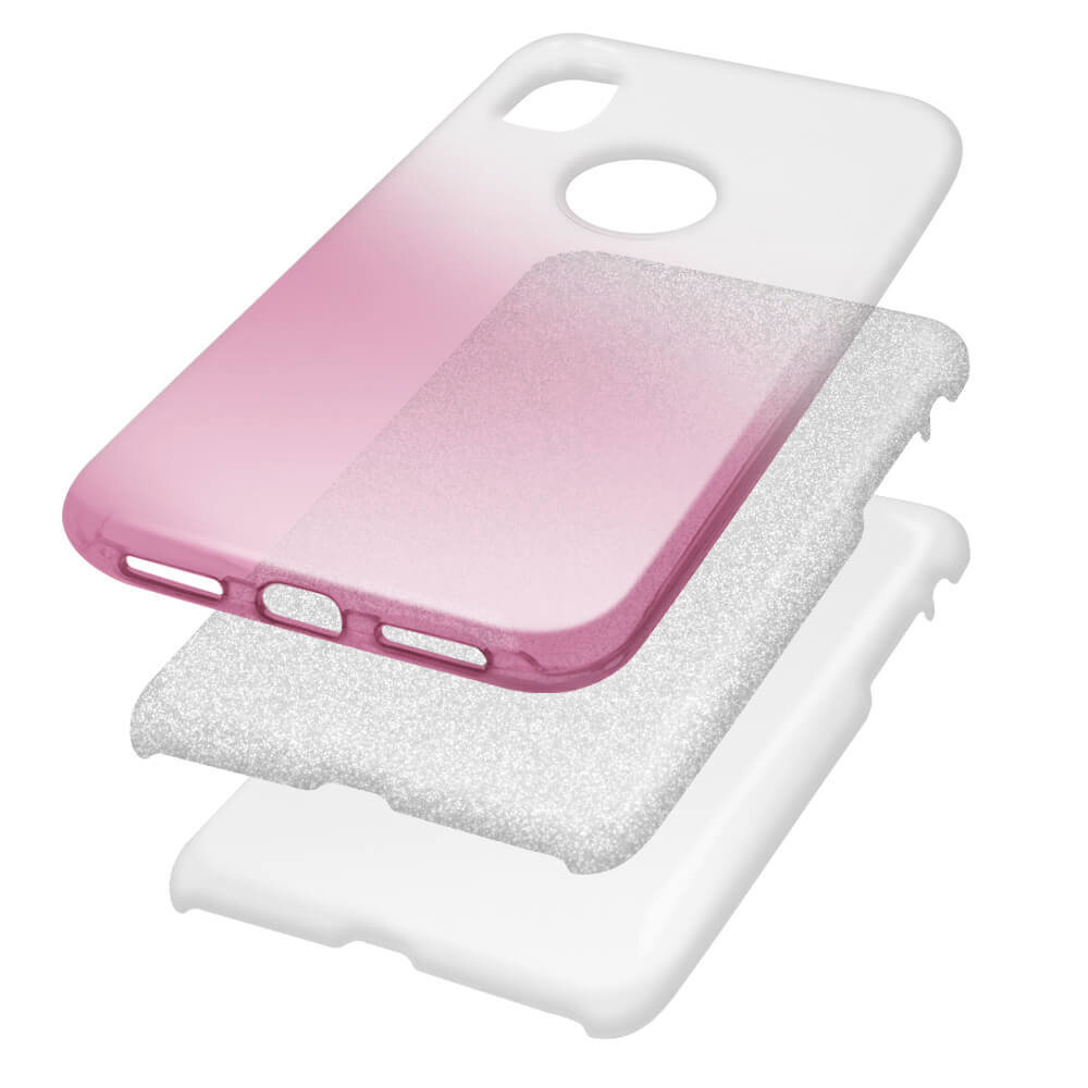 Gradient Glitter 3in1 telefona vāciņš Huawei Y5 2018, rozā cena un informācija | Telefonu vāciņi, maciņi | 220.lv