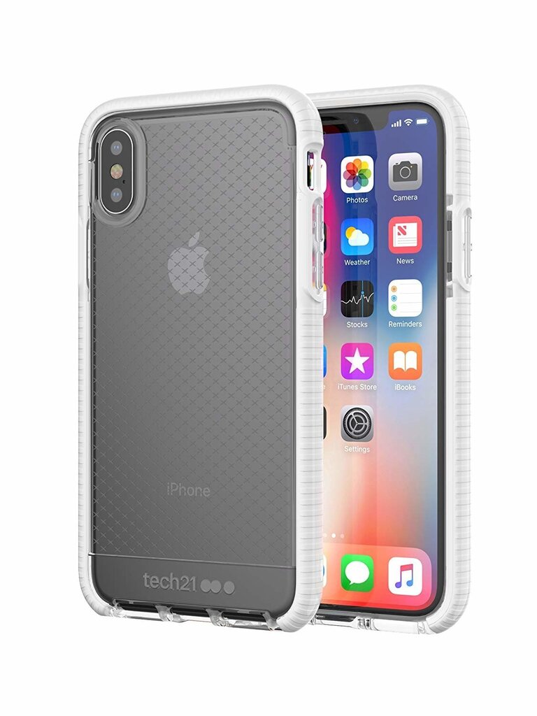 Tech21 Evo Check maciņš priekš iPhone X, caurspīdīgs/balts cena un informācija | Telefonu vāciņi, maciņi | 220.lv