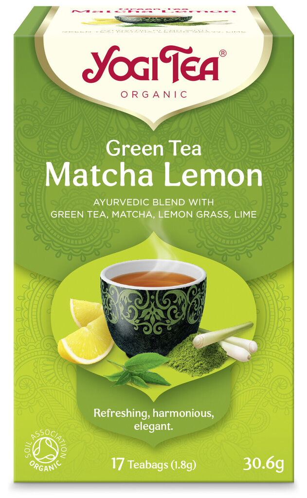 Ājurvēda YogiTea® zaļā tēja Matcha Lemon, 30.6 g цена и информация | Tēja | 220.lv