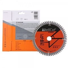 Wellcut extreme пильный диск 165 мм цена и информация | Запчасти для садовой техники | 220.lv