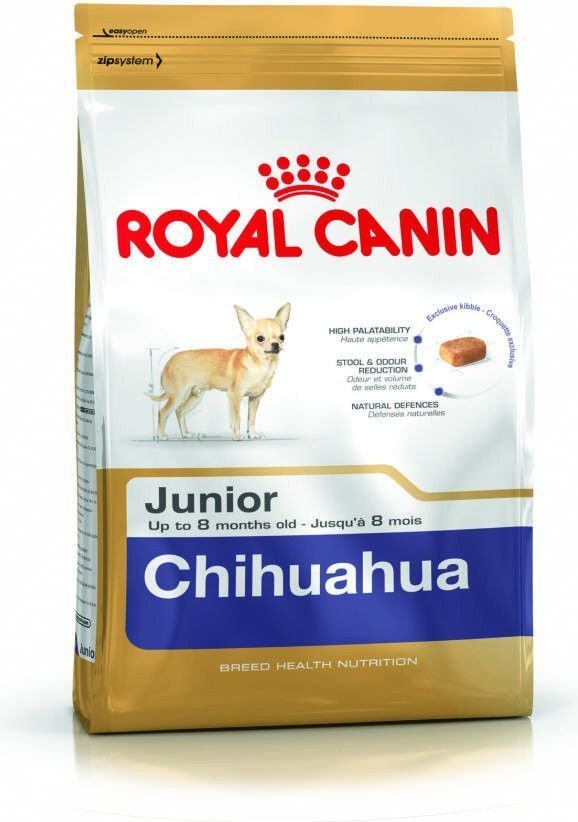 Royal Canin Čivava šķirnes suņiem Junior, 1,5 kg цена и информация | Sausā barība suņiem | 220.lv