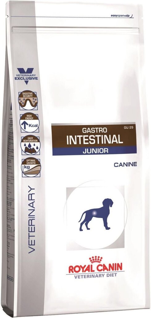 Royal Canin labākai gremošanai Dog gastro intestinal junior, 10 kg cena un informācija | Sausā barība suņiem | 220.lv