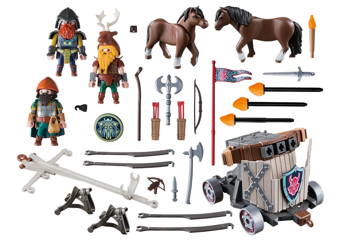 9341 PLAYMOBIL® Knights, Katapulta un zirgi cena un informācija | Konstruktori | 220.lv