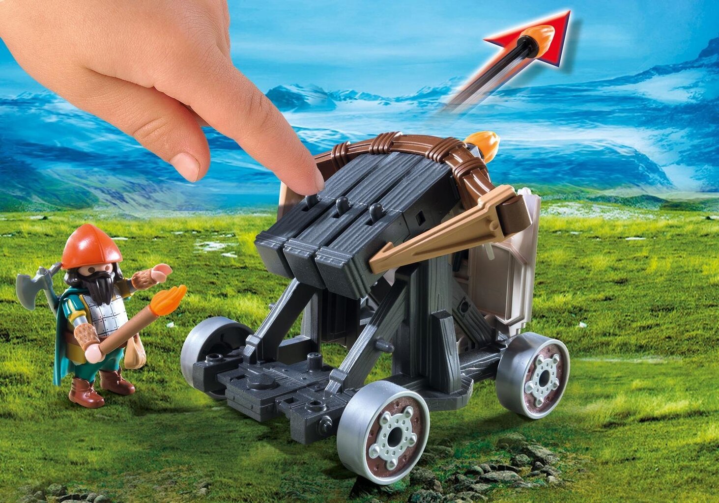 9341 PLAYMOBIL® Knights, Katapulta un zirgi cena un informācija | Konstruktori | 220.lv