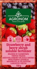 Agronom растворимое удобрение для клубники и кустарников 150 г цена и информация | Рассыпчатые удобрения | 220.lv