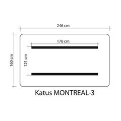 Навес открытый для уличных качелей Montreal 3, коричневый цена и информация | Cадовые качели-кровать | 220.lv