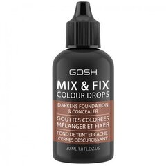 Tonējošs grima līdzeklis tumšos toņos Gosh Mix & Fix Colour Drops, 004 Dark, 30 ml cena un informācija | Grima bāzes, tonālie krēmi, pūderi | 220.lv