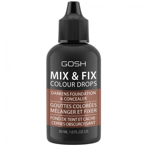 Tonējošs grima līdzeklis tumšos toņos Gosh Mix & Fix Colour Drops, 004 Dark, 30 ml