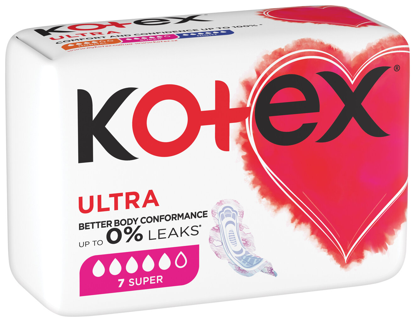 KOTEX Ultra Higiēniskās paketes Super 7 gab. cena un informācija | Tamponi, higiēniskās paketes, ieliktnīši | 220.lv