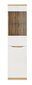 Vitrīna Nuis, 197,5 x 50 x 39,5 cm, ozolkoka / baltā krāsā cena un informācija | Vitrīnas, bufetes | 220.lv