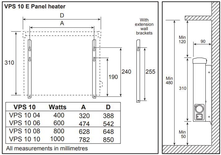 Šļakatu necaurlaidīgs elektriskais radiators VPS1008 EM 800W cena un informācija | Sildītāji | 220.lv
