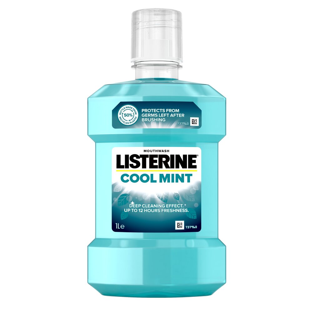 Mutes skalojamais līdzeklis Listerine Coolmint, 1000 ml cena un informācija | Zobu pastas, birstes | 220.lv