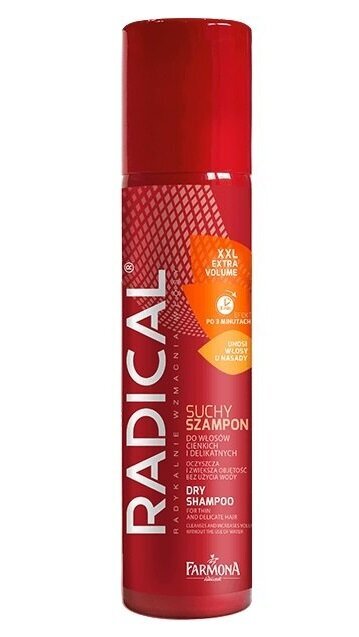 Apjomu piešķirošs sausais matu šampūns Farmona Radical XXL Extra Volumne 180 ml cena un informācija | Šampūni | 220.lv