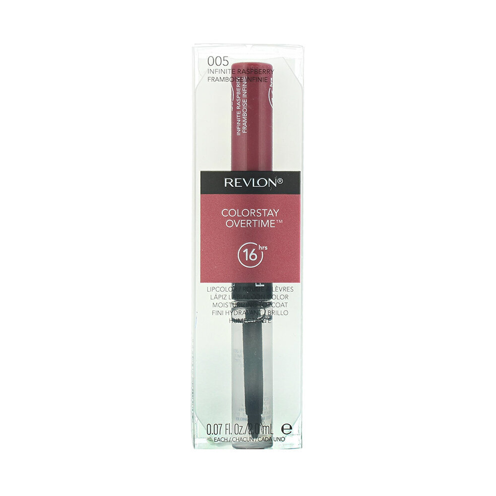 Šķidrā lūpu krāsa Revlon ColorStay Over Time + fiksējošais līdzeklis 005 Infinite Raspberry 2+2 ml cena un informācija | Lūpu krāsas, balzāmi, spīdumi, vazelīns | 220.lv