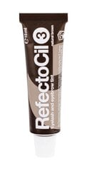 Garu skropstu un uzacu krāsa RefectoCil No 3 Natural Brown 15 ml цена и информация | Карандаши, краска для бровей | 220.lv